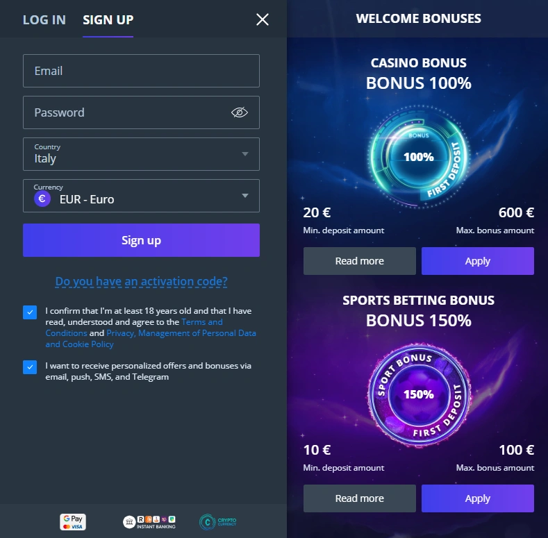 jet signup page